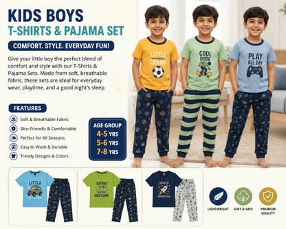 Kids Boys T-Shirt &amp; Pyjama Set