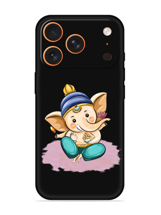 Bal Ganesh Vector Art Embossed Soft Silicone Case for Apple Iphone 17 Pro